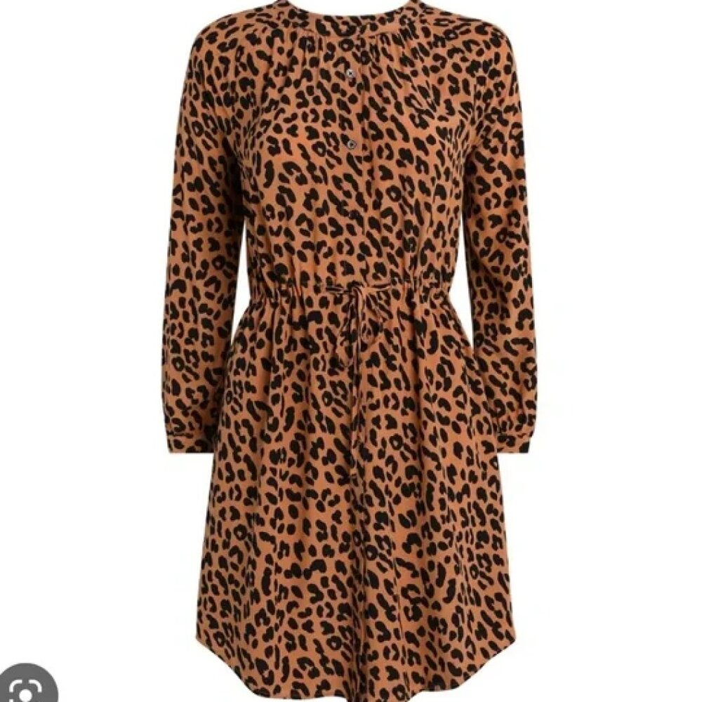 NWT Rails Bella Tie Waist Brown Leopard Dress Size Small
